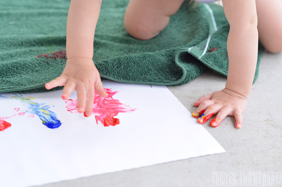 toddler finger painting fun