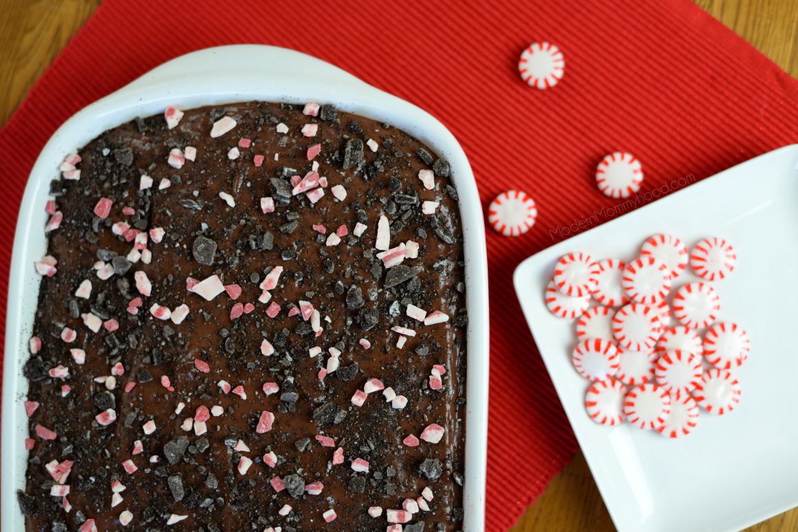 Peppermint Mocha Poke Cake || ModernMommyhood.com