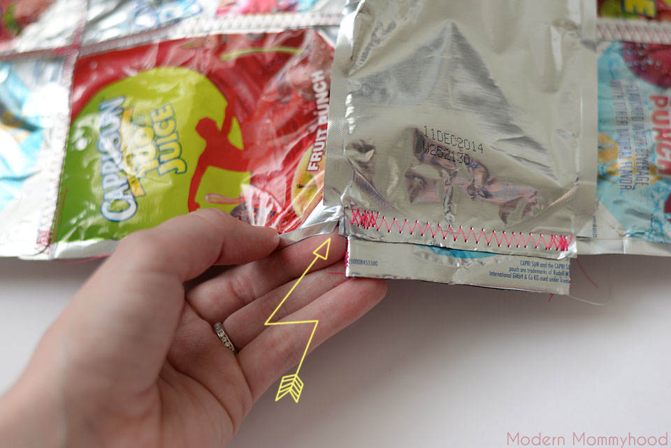 Capri Sun Juice Pouch Tote Bag Tutorial #CapriSunMomFactor - ModernMommyhood.com