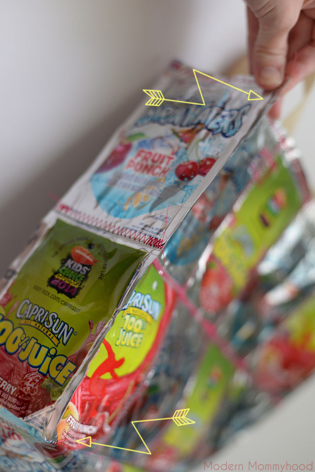 Capri Sun Juice Pouch Tote Bag Tutorial #CapriSunMomFactor - ModernMommyhood.com