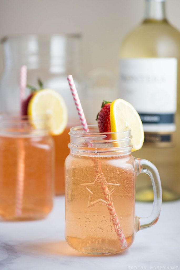 Lemon Berry Wine Spritzer - A refreshing combination of pinot grigio, strawberries and lemon lime soda.