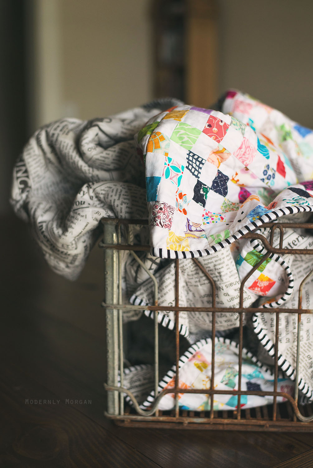 Checkerboard Postage Stamp Quilt - a great quilt to use up your scrap stash!