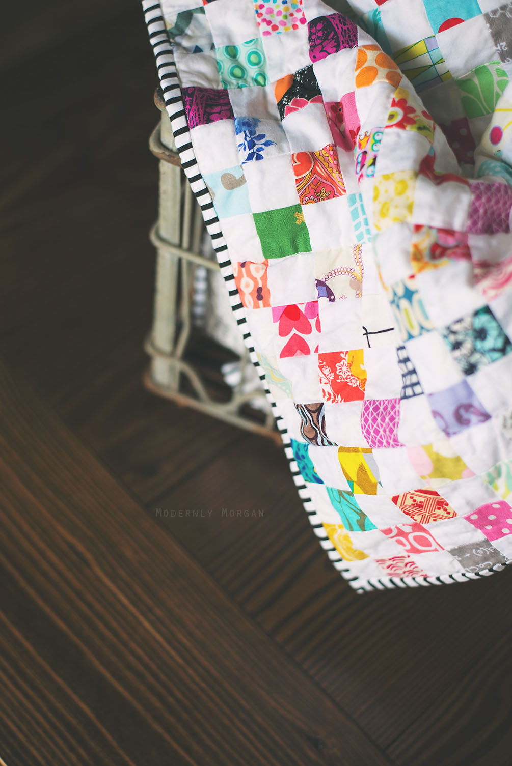 Checkerboard Postage Stamp Quilt - a great quilt to use up your scrap stash!