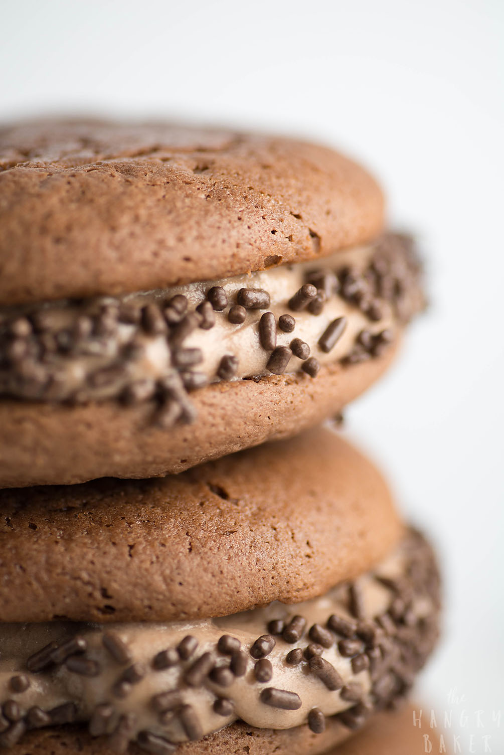 Double Chocolate Whoopie Pies - Two soft chocolate cookie cakes filled with light and fluffy chocolate cream = amazing!