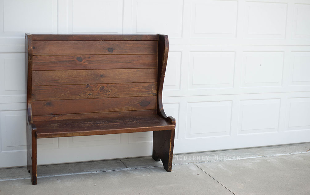 Antique Train Station Bench - vintage entryway find