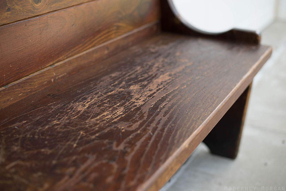 Antique Train Station Bench - vintage entryway find