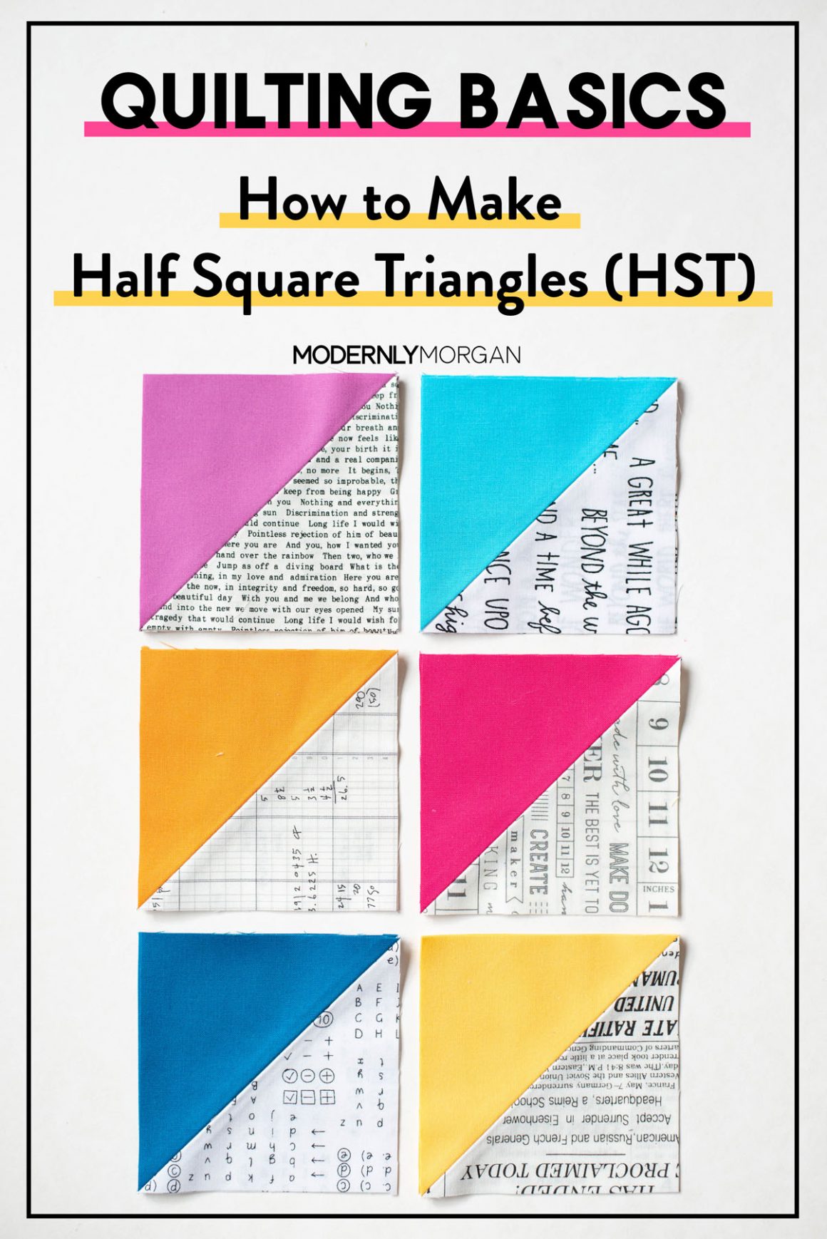 Quilting Basics - How to Make Half Square Triangles (HST) Tutorial