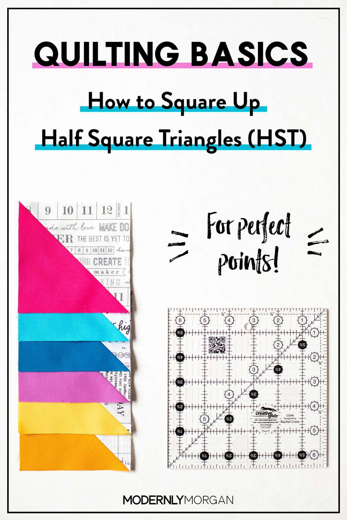 Quilting Basics: How to Square Up Half Square Triangles (HST) Tutorial for Perfect Points!