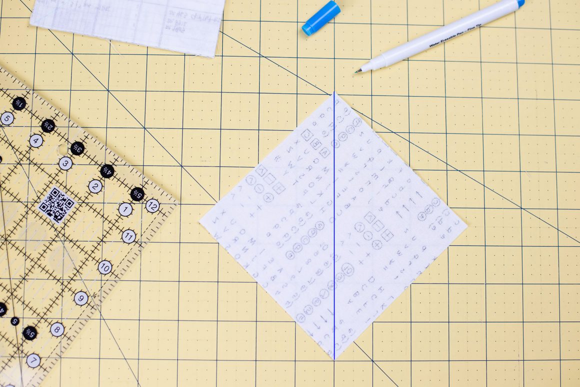 How to use the 1/4 inch ruler to make a HST block, Quilting