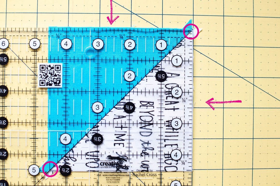 Quilting Basics: How to Square Up Half Square Triangles (HST) Tutorial for Perfect Points!