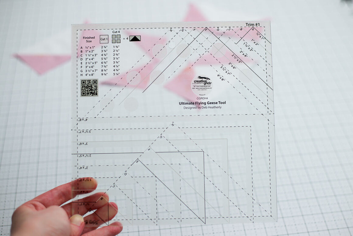 Wovilon Flying Geese Trim Cutting Ruler Triangular Quilted Patchwork  Ruler--1Pc Quilting Templates Set Ruler, Drafting Square Free Motion Fabric  Ruler