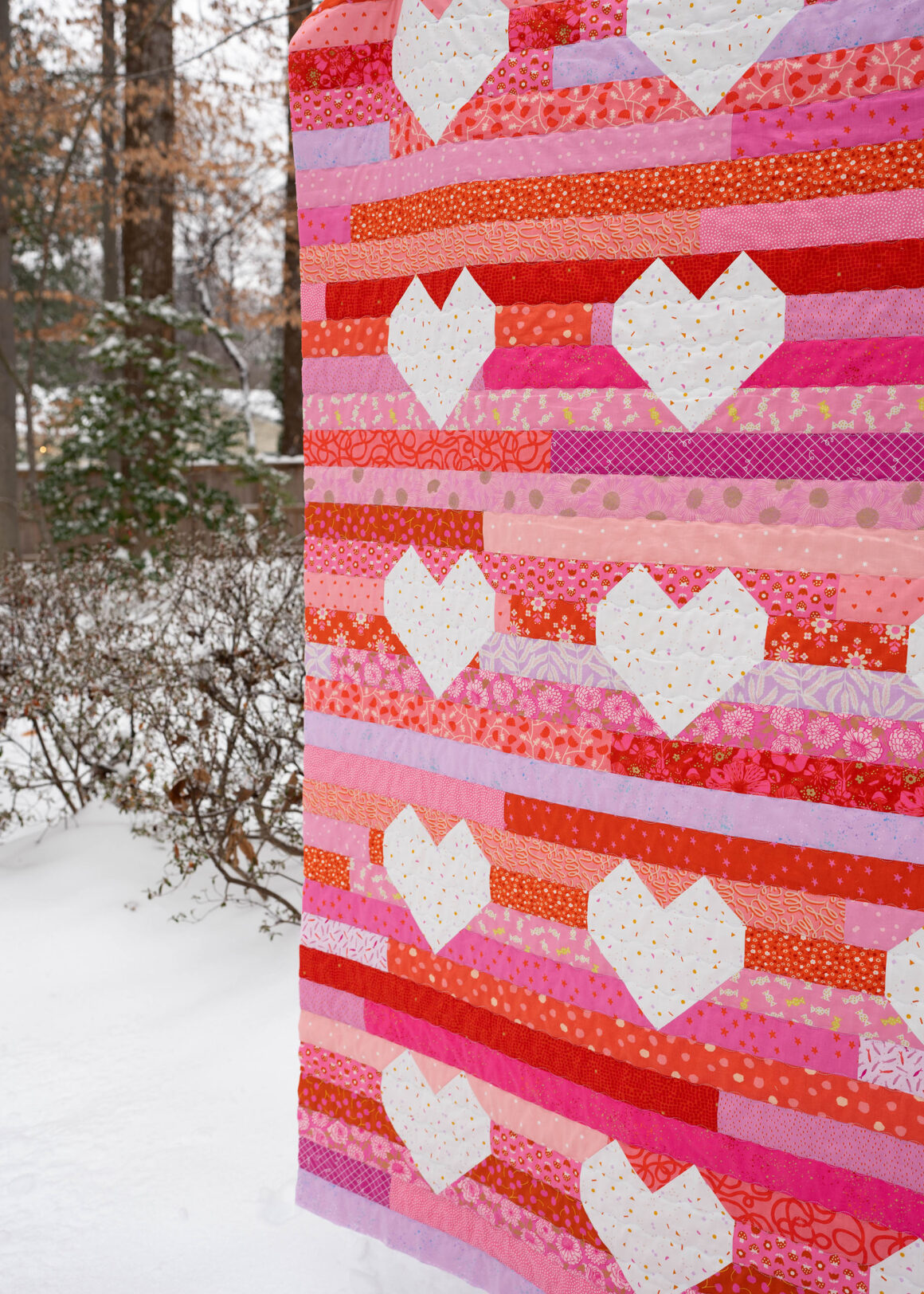 Jelly Hearts - jelly roll friendly quilt pattern by Modernly Morgan