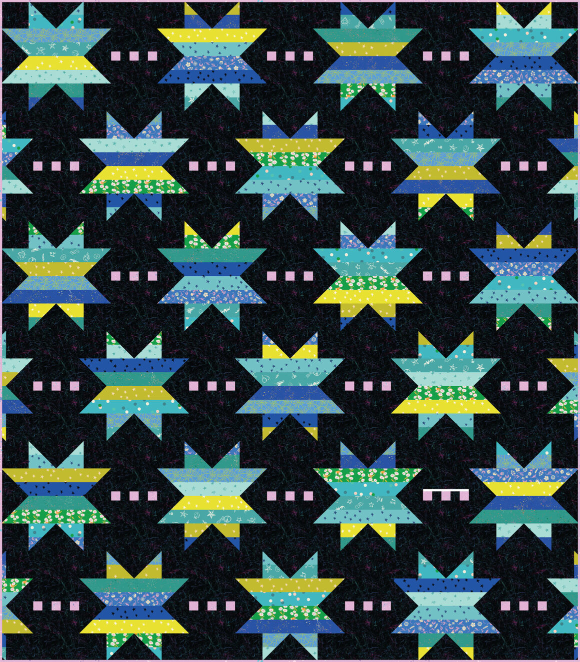 Spaced Out Quilt Pattern - Fat Quarter and 1/4 yard friendly - by Modernly Morgan - Neutral Quilt colors