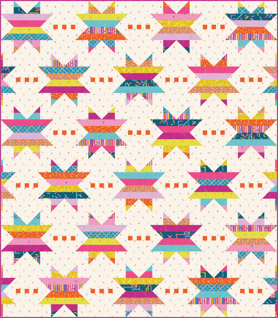 Spaced Out Quilt Pattern - Fat Quarter and 1/4 yard friendly - by Modernly Morgan - Neutral Quilt colors